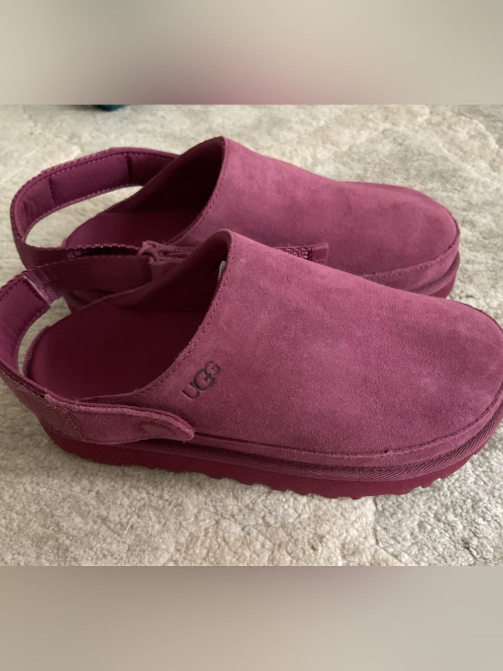 UGG Plum Suede Slingback Clogs
